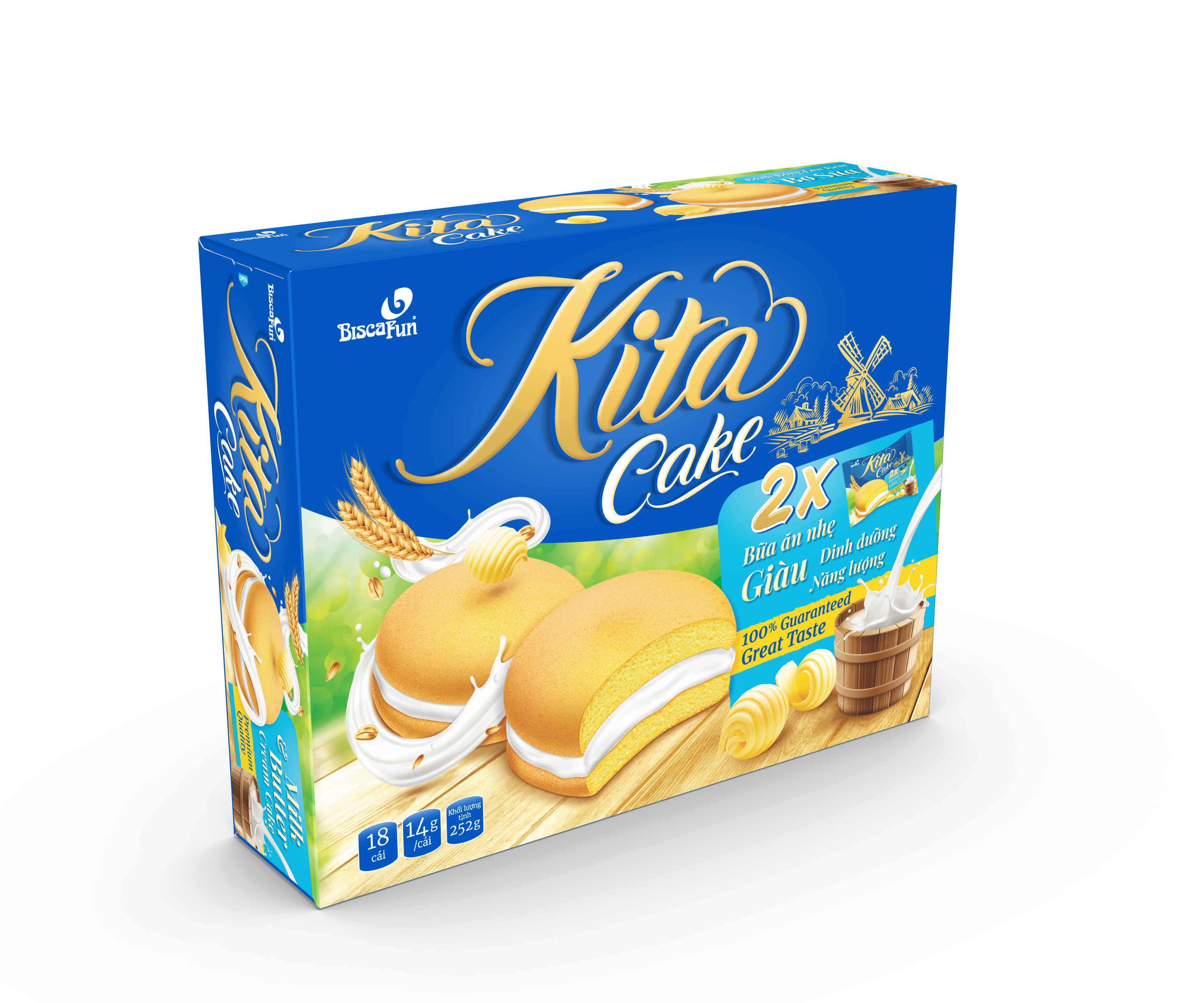 Butter Milk Flavor Cream Sponge Cake 252g (box)